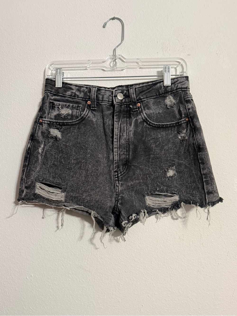 ☀️ wild fable • Distressed Black High-Waist Denim Shorts • Womens 4